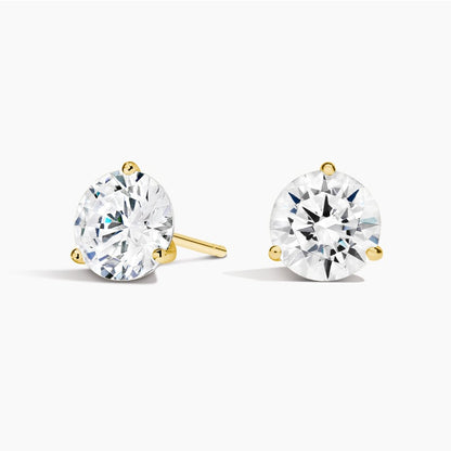 Diamond Studs with a Screw Clasp Martini Setting