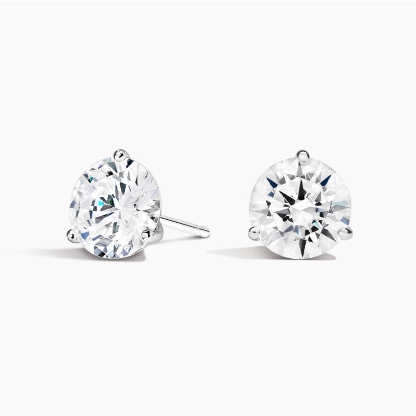 Diamond Studs with a Screw Clasp Martini Setting