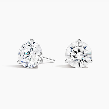 Diamond Studs with a Screw Clasp Martini Setting