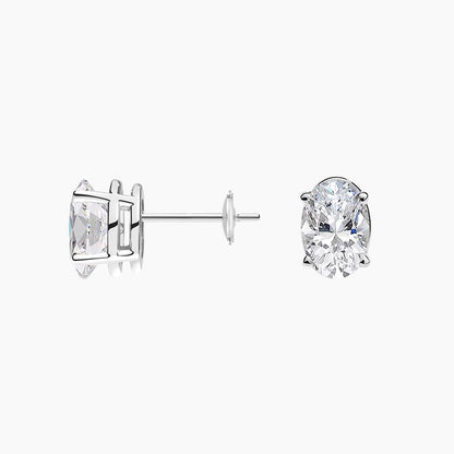 Oval Diamond Stud Earrings