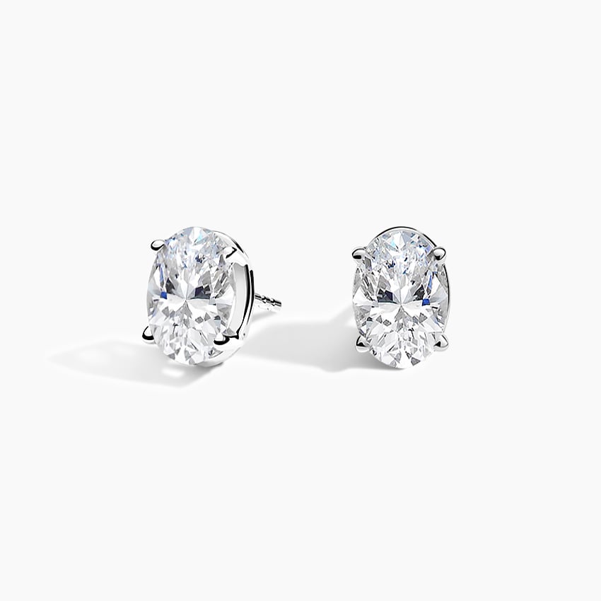 Oval Diamond Stud Earrings