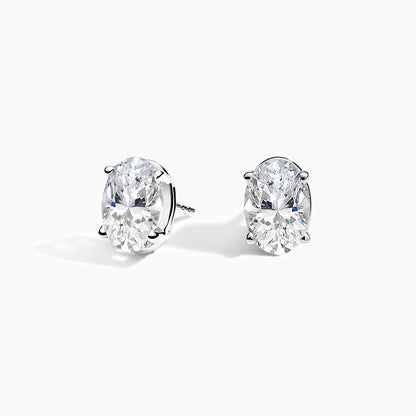 Oval Diamond Stud Earrings