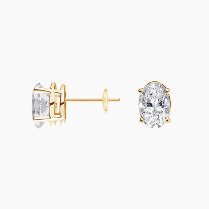 Oval Diamond Stud Earrings