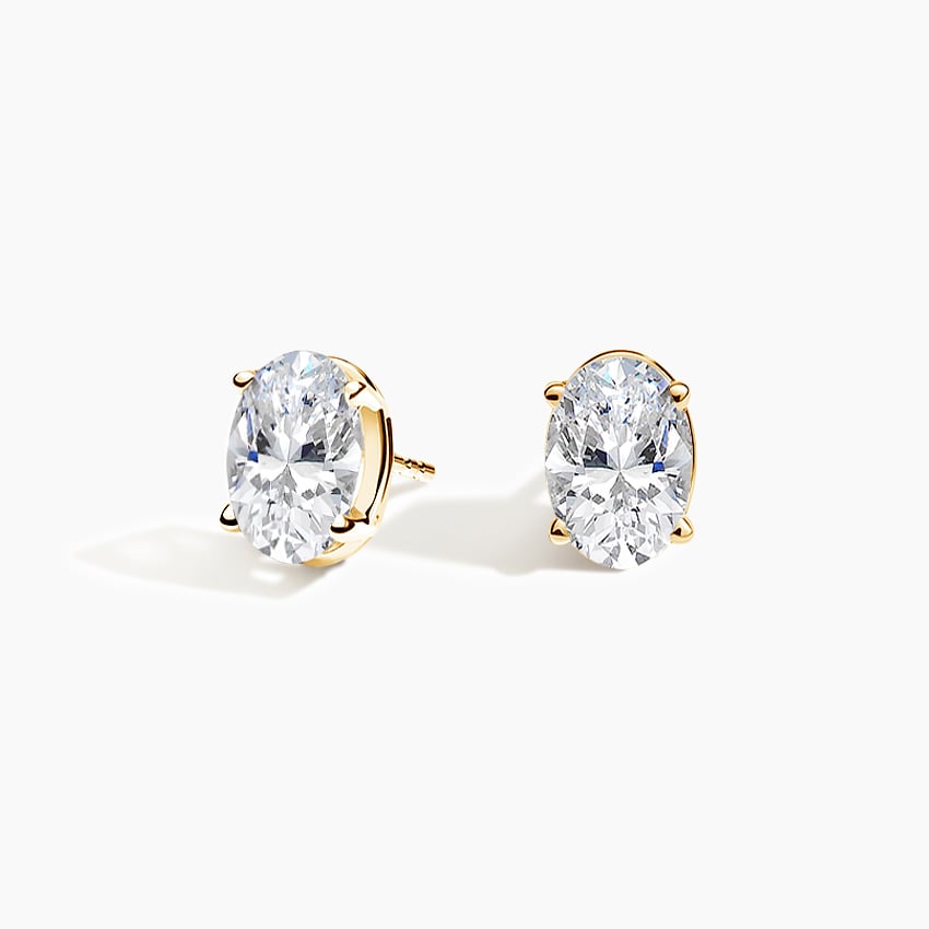 Oval Diamond Stud Earrings