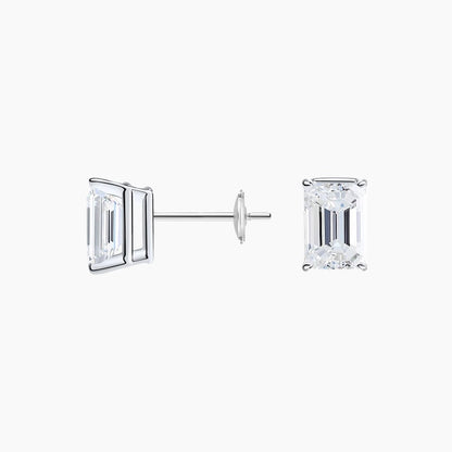 Emerald Cut Lab Grown Diamond Stud Earrings