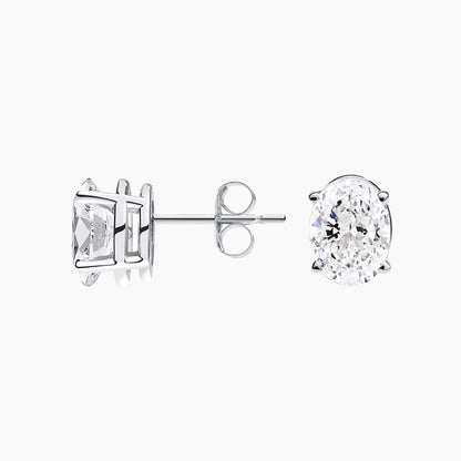 Oval Diamond Stud Earrings