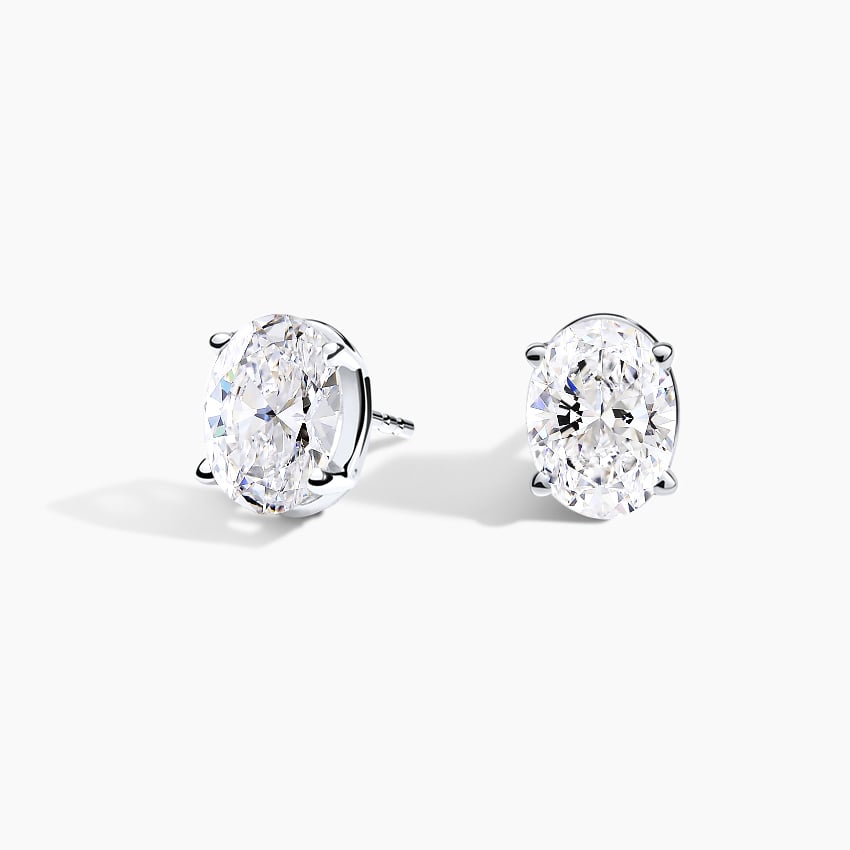 Oval Diamond Stud Earrings