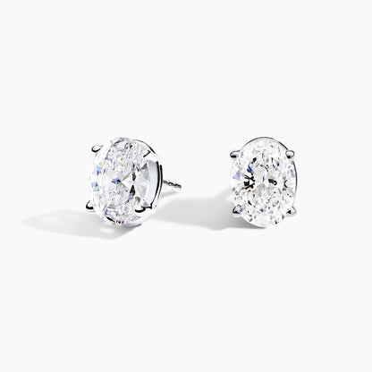 Oval Diamond Stud Earrings