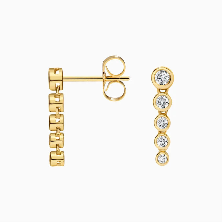 Anya Bezel Diamond Tennis Earrings