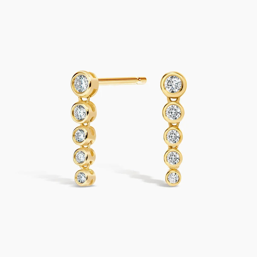 Anya Bezel Diamond Tennis Earrings