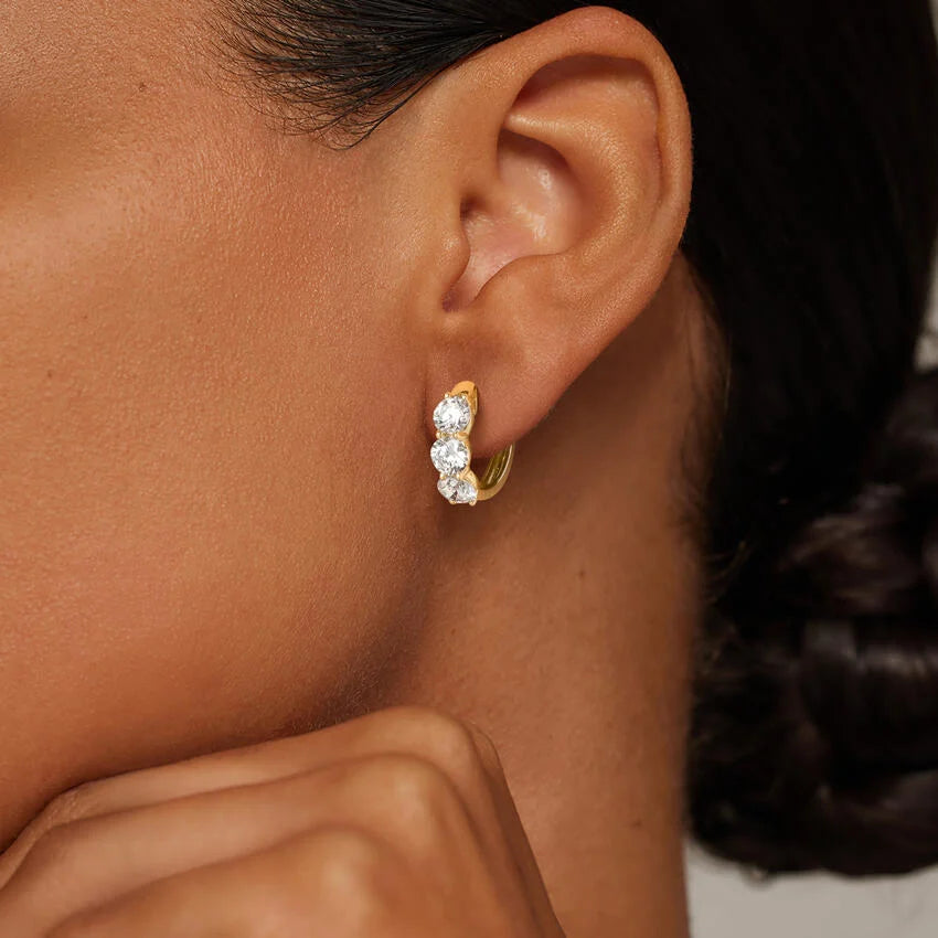 Zelda Diamond Huggie Hoop Earrings