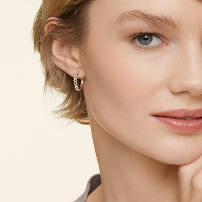 Baguette Diamond Cluster Hoop Earrings