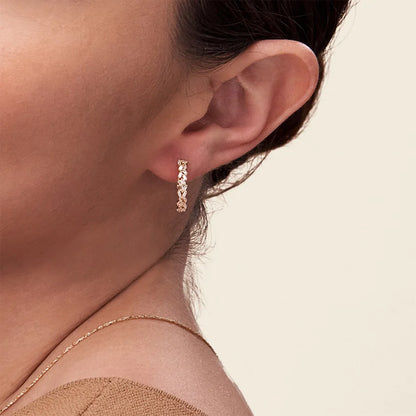 Baguette Diamond Cluster Hoop Earrings