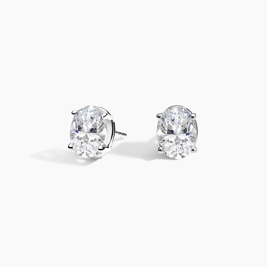 Oval Diamond Stud Earrings