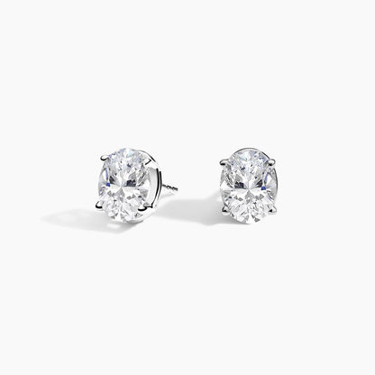 Oval Diamond Stud Earrings