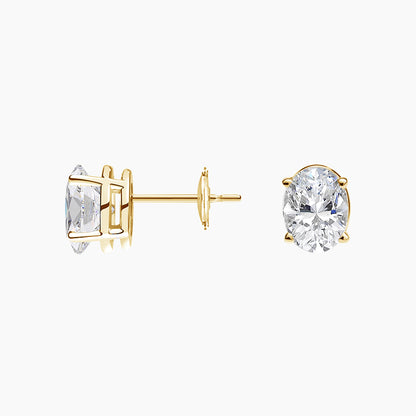 Oval Diamond Stud Earrings