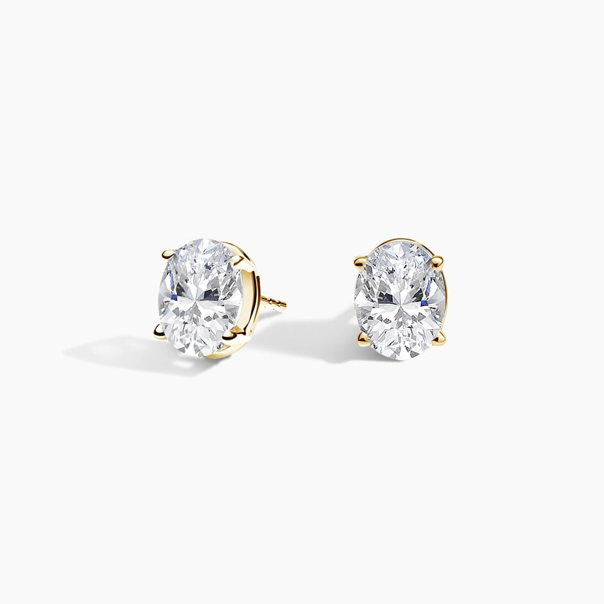Oval Diamond Stud Earrings