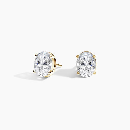 Oval Diamond Stud Earrings