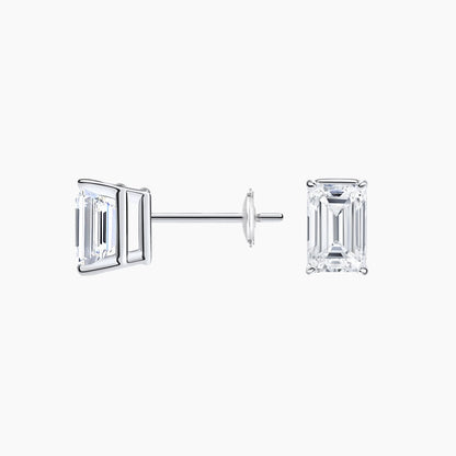 Emerald Cut Lab Grown Diamond Stud Earrings