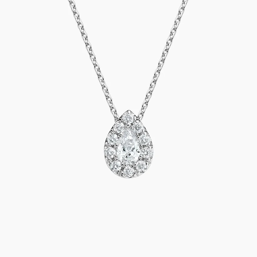 Pear Diamond Halo Pendant