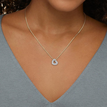 Heart Shaped Diamond Tube Pendant