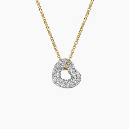 Heart Shaped Diamond Tube Pendant