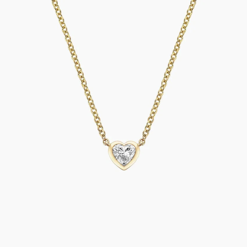Heart Diamond Bezel Solitaire Pendant