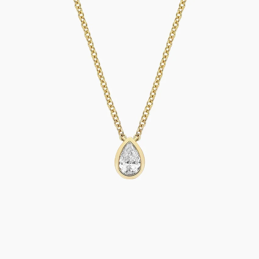 Pear Diamond Bezel Solitaire Pendant