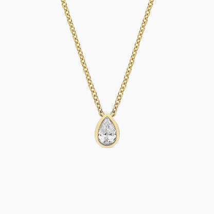 Pear Diamond Bezel Solitaire Pendant