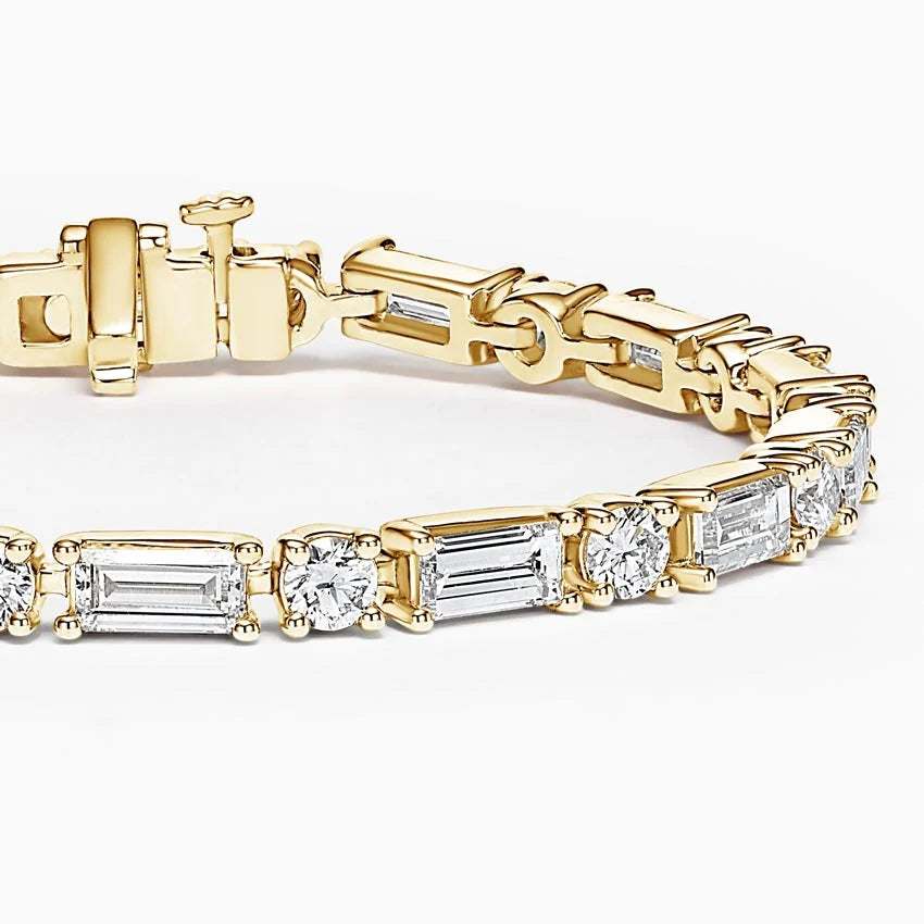 Allegra Baguette and Round Diamond Tennis Bracelet