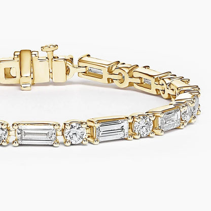 Allegra Baguette and Round Diamond Tennis Bracelet