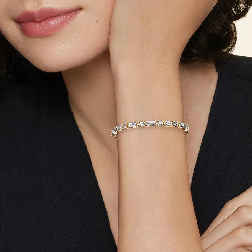 Allegra Baguette and Round Diamond Tennis Bracelet