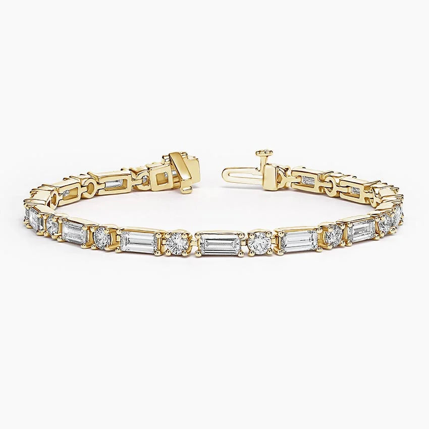 Allegra Baguette and Round Diamond Tennis Bracelet