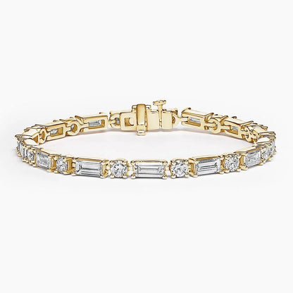 Allegra Baguette and Round Diamond Tennis Bracelet