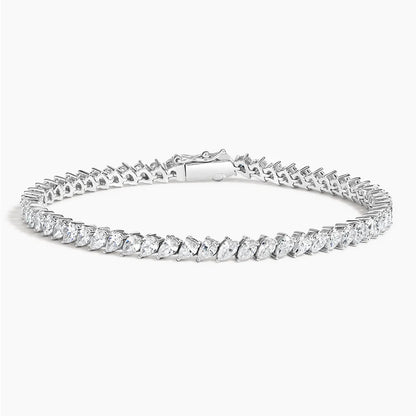 Angled Pear Diamond Tennis Bracelet