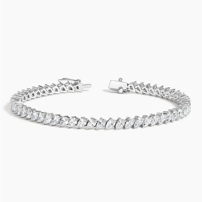 Angled Pear Diamond Tennis Bracelet