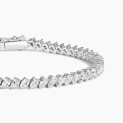 Angled Pear Diamond Tennis Bracelet
