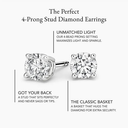 Diamond Studs With a Screw Clasp