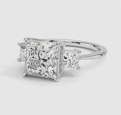 Princess Cut Three Stone Diamond Ring