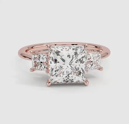 Princess Cut Three Stone Diamond Ring