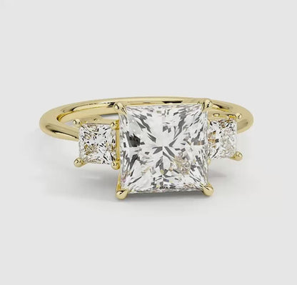 Princess Cut Three Stone Diamond Ring