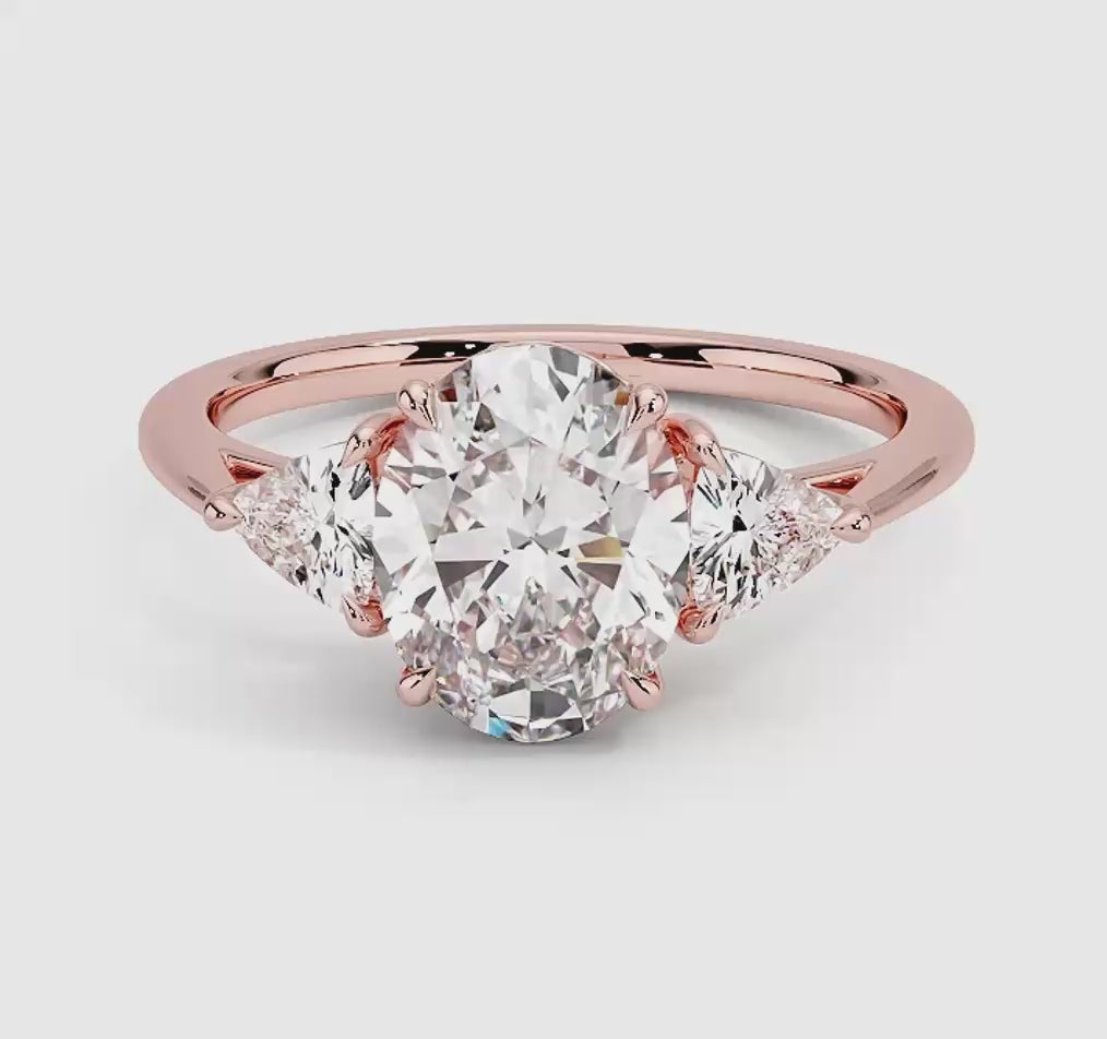 Luxe Trillion Cut Three Stone Diamond Ring