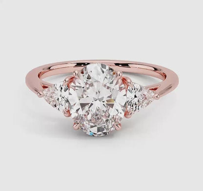 Luxe Trillion Cut Three Stone Diamond Ring