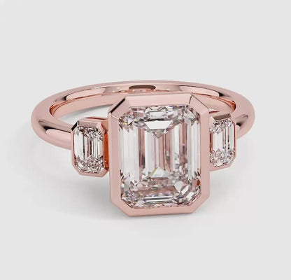 Rhiannon Bezel Three Stone Diamond Ring