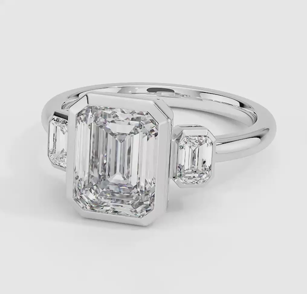 Rhiannon Bezel Three Stone Diamond Ring