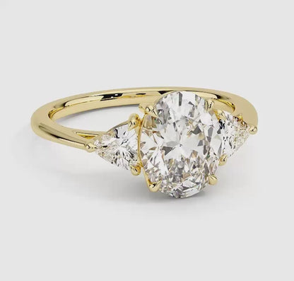 Luxe Trillion Cut Three Stone Diamond Ring