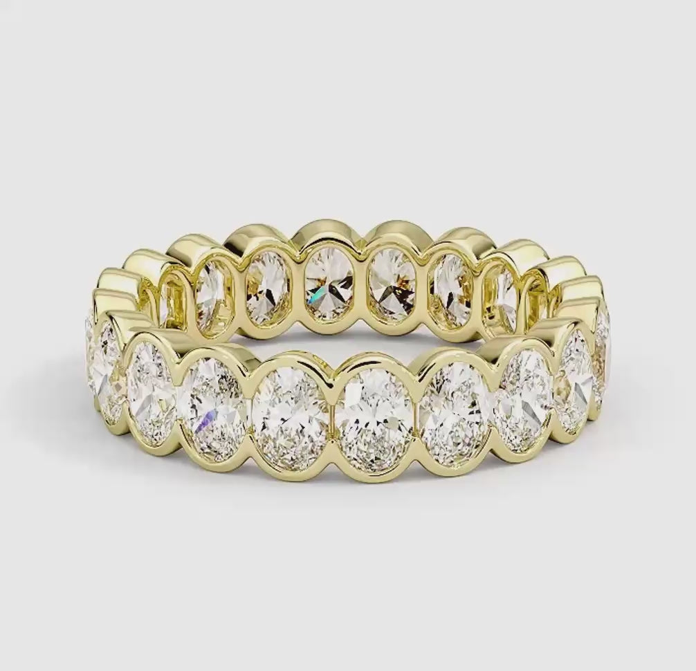 Oval Eternity Diamond Semi-Bezel Ring