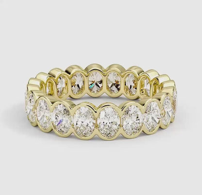 Oval Eternity Diamond Semi-Bezel Ring