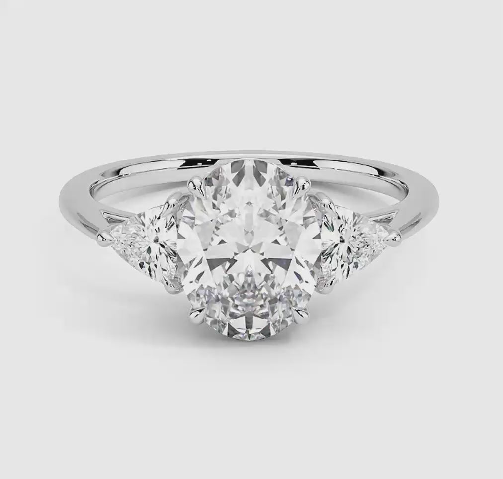 Luxe Trillion Cut Three Stone Diamond Ring