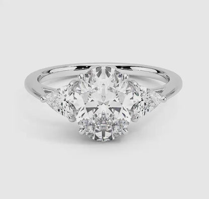 Luxe Trillion Cut Three Stone Diamond Ring